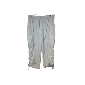 Gilly Hicks Women Pants Drawstring Waist Lighweight Cargo Mid-Rise Beige XL NWOT